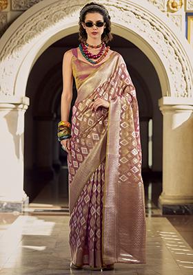 Purple Zari Weaving Silk Sarees