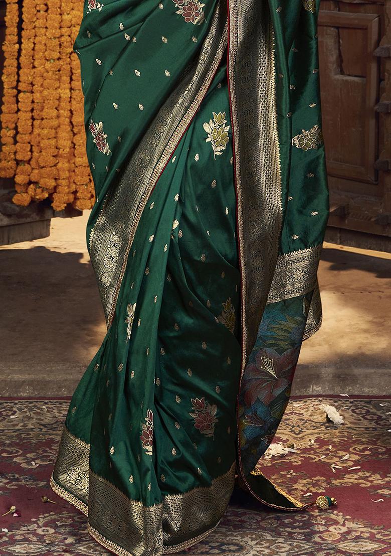 Green Zari Weaving Silk Sarees