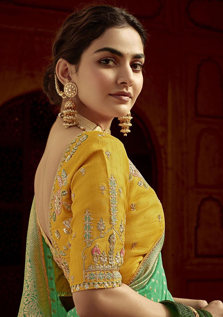 Green Zari Weaving Silk Sarees