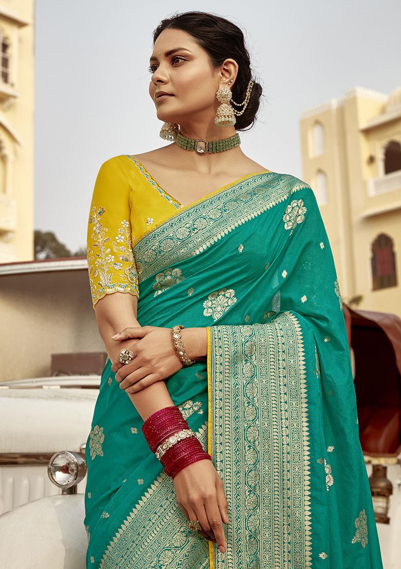 Green Zari Weaving Silk Sarees