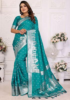 Green Zari Weaving Silk Sarees