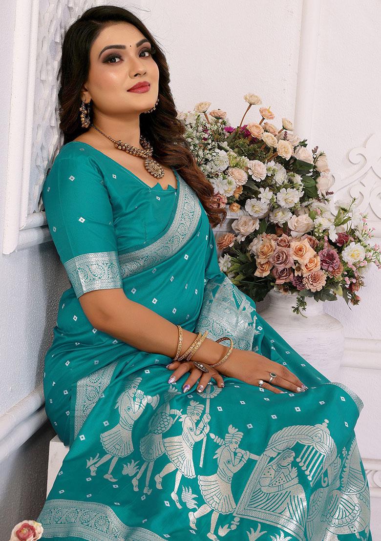 Green Zari Weaving Silk Sarees