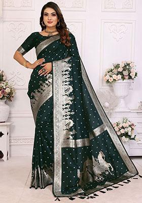 Green Zari Weaving Silk Sarees