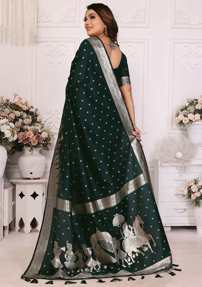 Green Zari Weaving Silk Sarees