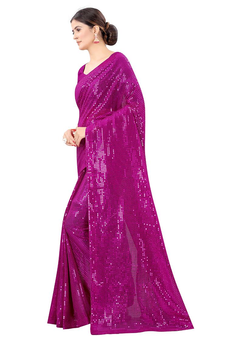 Green Sequin Embroidered Georgette Saree Set