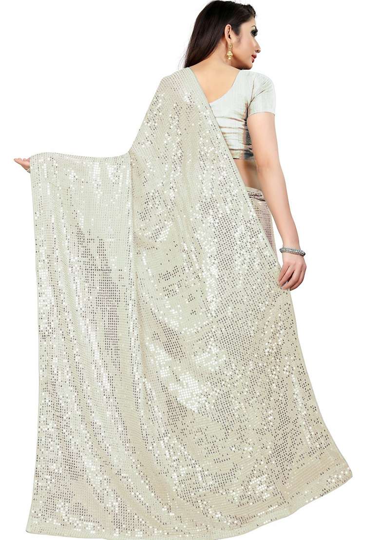 Purple Georgette Saree Set with Embroidered & Sequin for Diwali | Wedding & Festive Wear - Indya