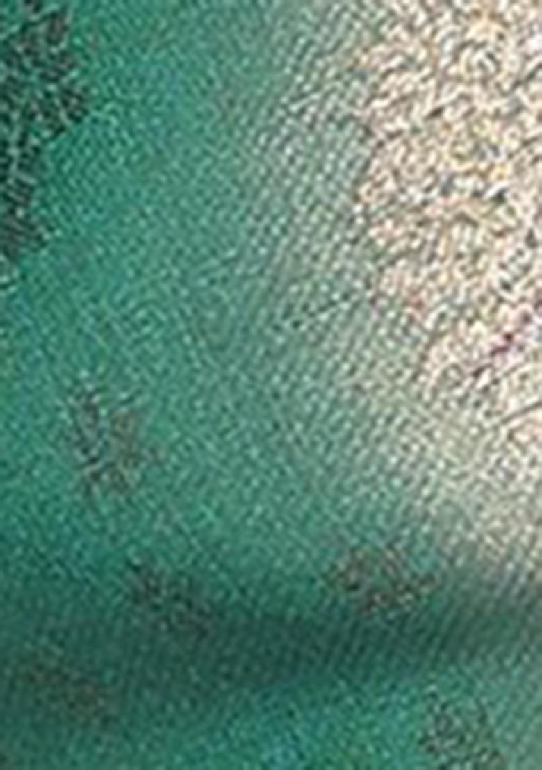 Sea Green Zari Embroidered Silk Saree Set