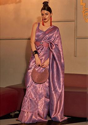 Wine Solid Silk Saree