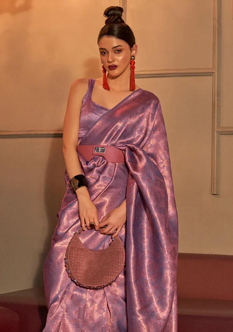 Wine Solid Silk Saree