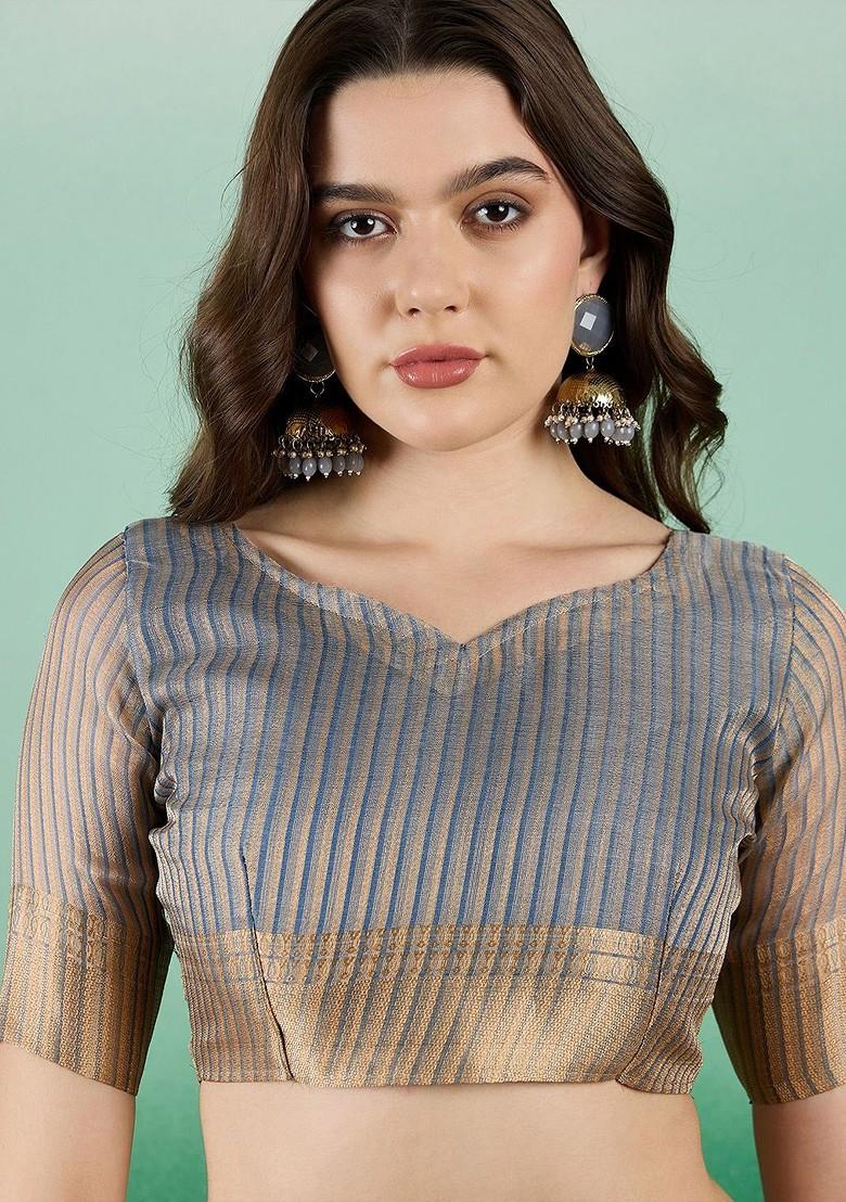 Green Organza Poly Blend Sarees