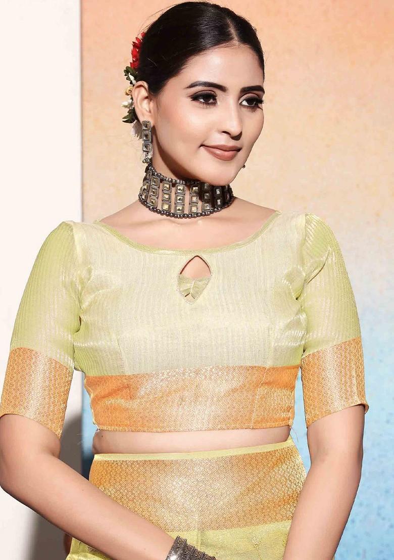 Green Embroidered Poly Blend Sarees