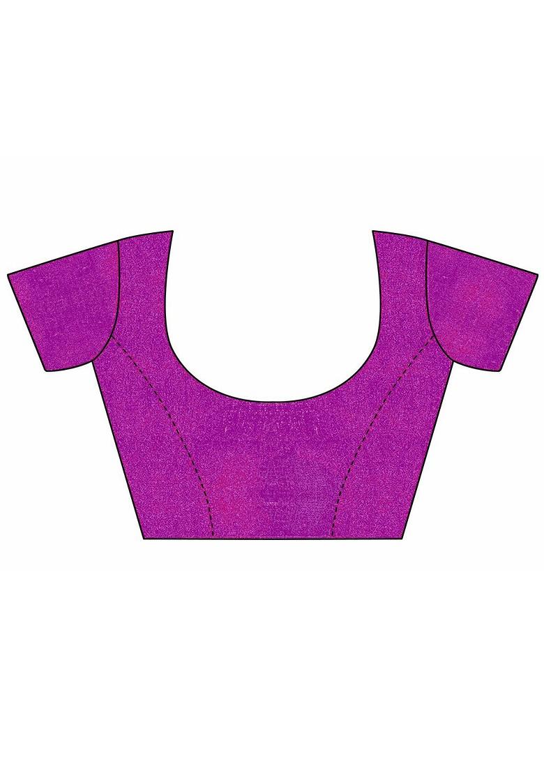 Purple Organza Poly Blend Sarees