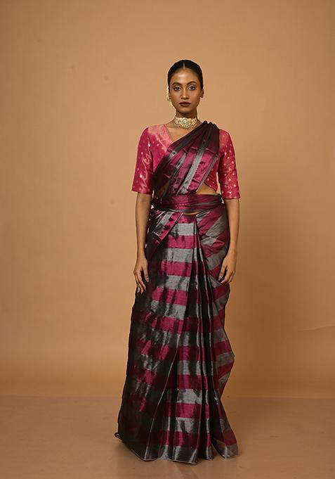 White Woven Tissue Saree