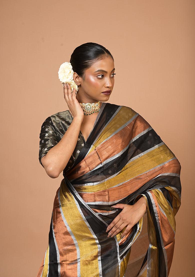 Multicolour Woven Cotton Saree