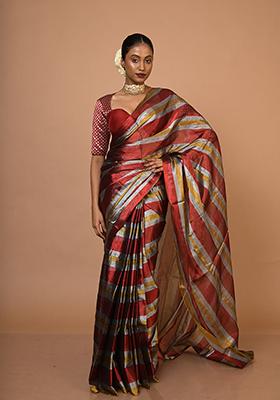 Multicolour Woven Cotton Saree
