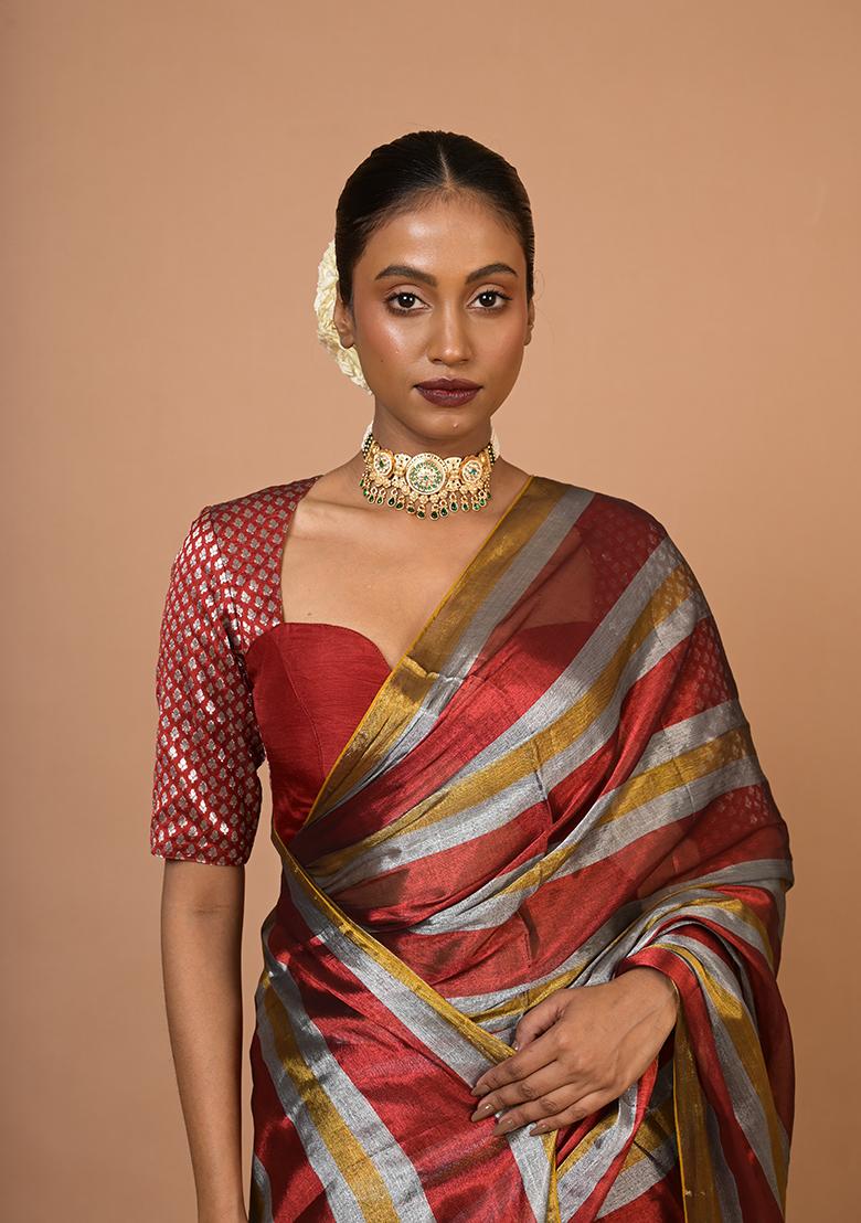 Multicolour Woven Cotton Saree