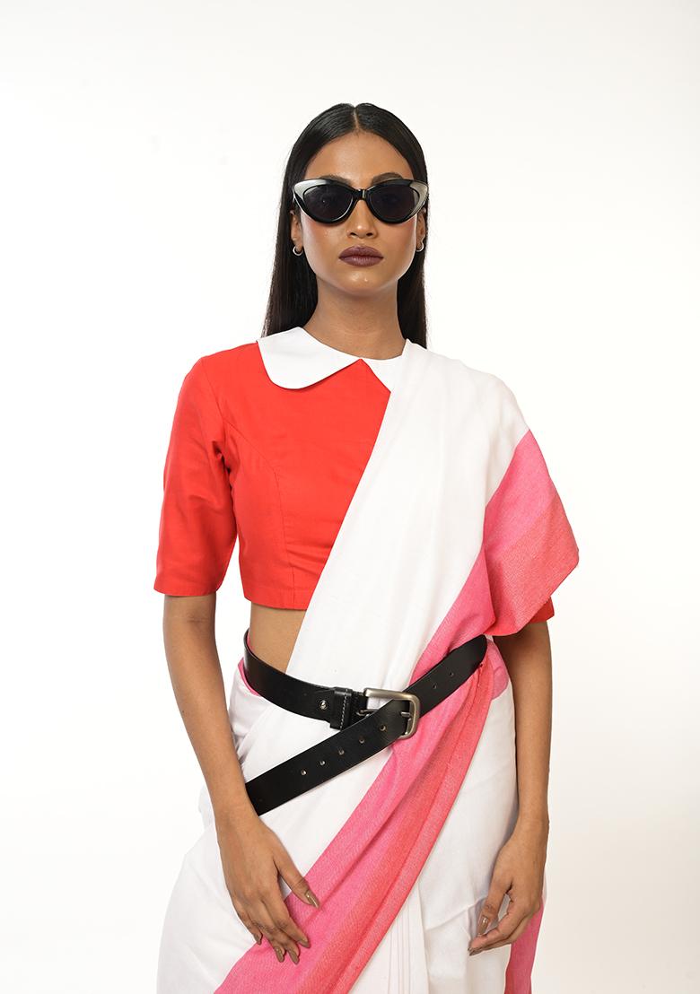 White Woven Cotton Saree