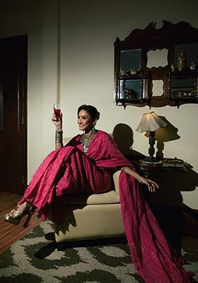 Pink Embroidered Tissue Saree