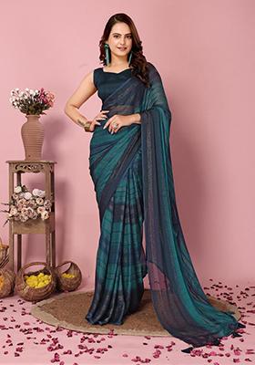 Multicolour Printed Nylon Saree Set