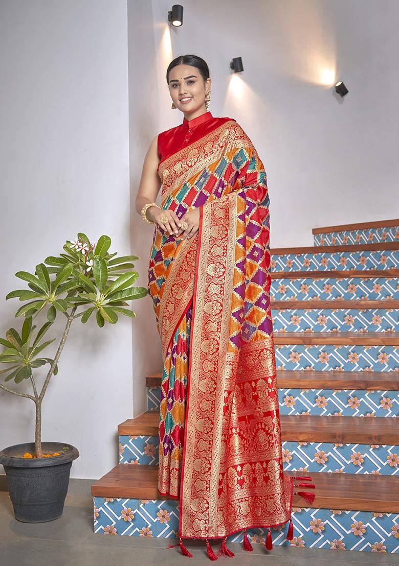 Yellow Jacquard Banarasi Silk Saree Set