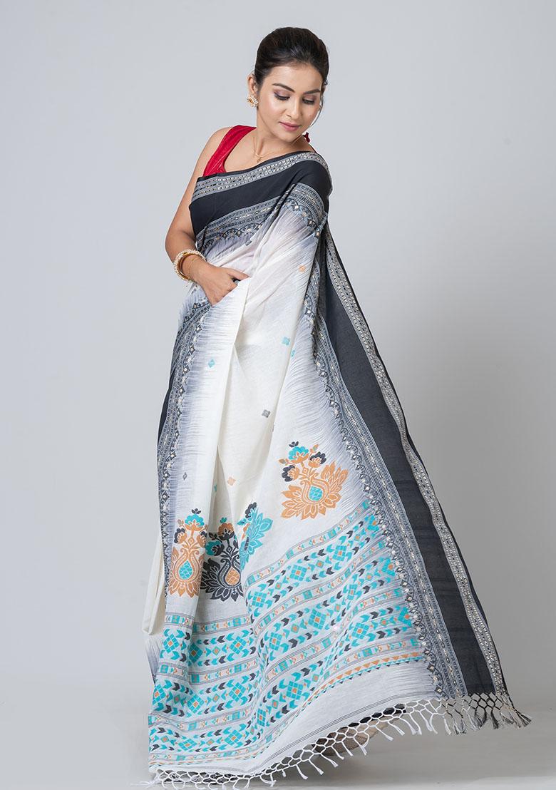 Off White Jamdani Cotton Saree Set