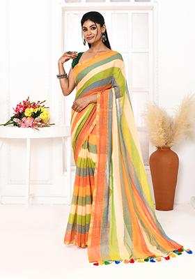 Multi Striped Cotton Saree