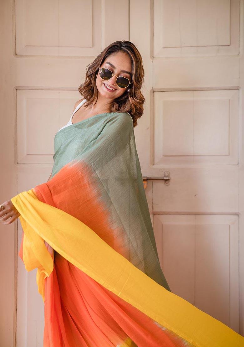 Multicolor Digital Print Cotton Saree