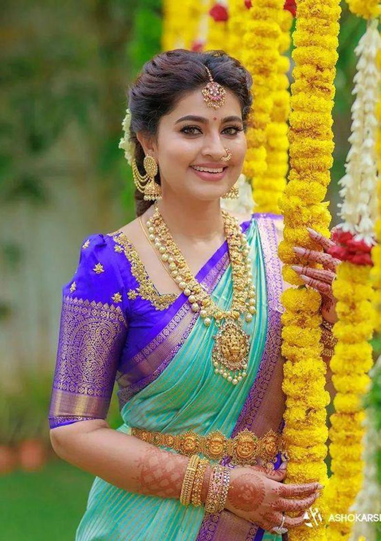 Bottle Green Weaving Silk Saree Set