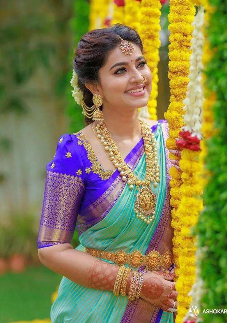 Bottle Green Weaving Silk Saree Set