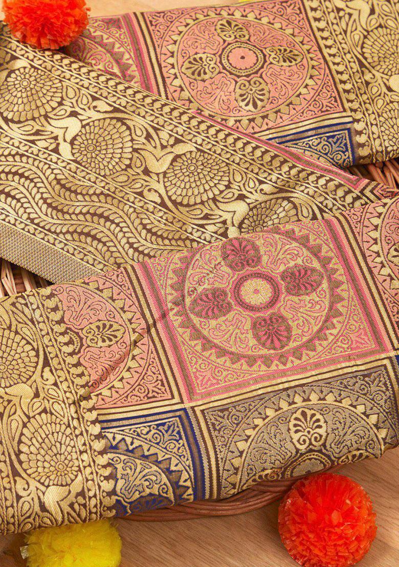 Multicolor Weaving Silk Saree Set