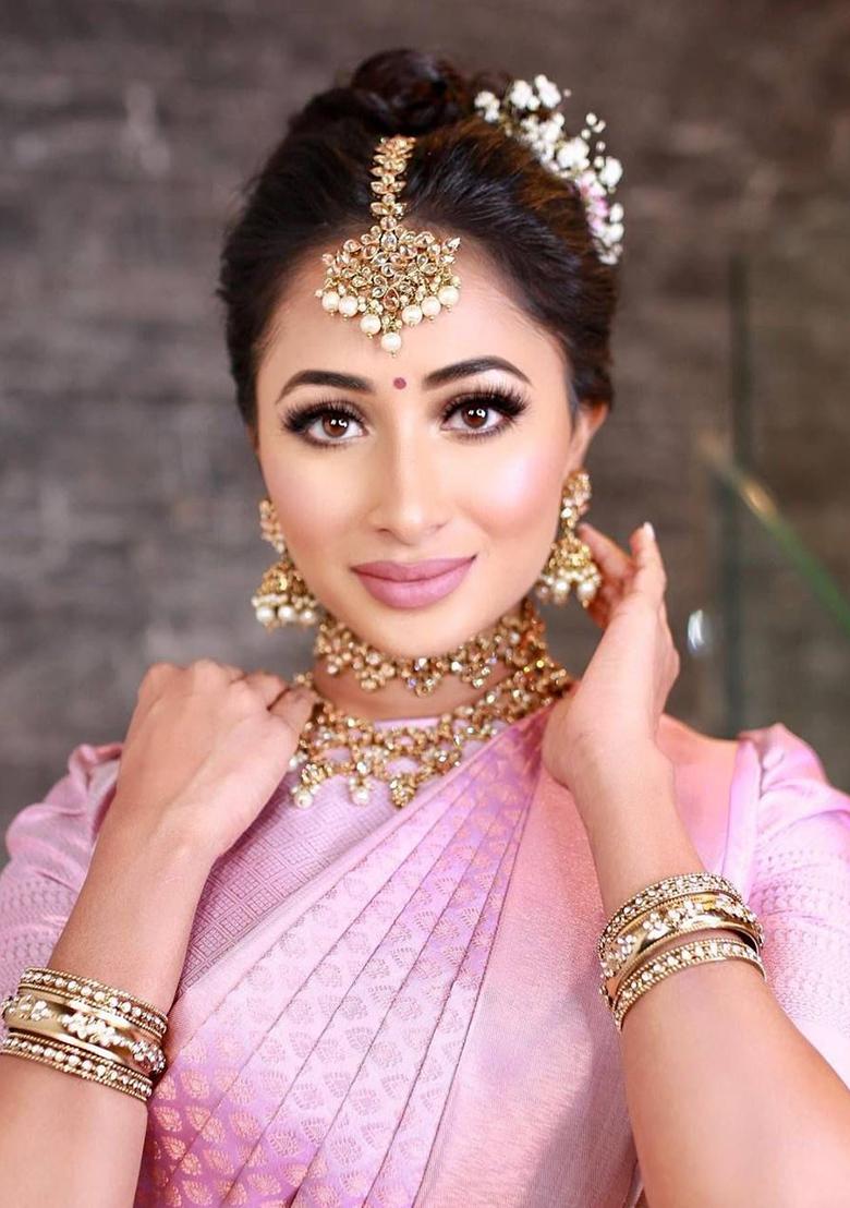 Pink Weaving Silk Saree Set