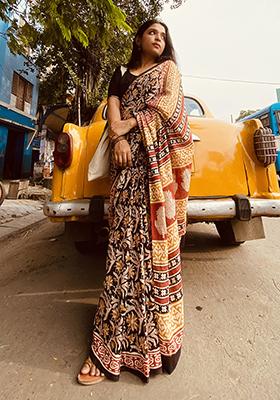 Multi Printed Cotton Saree