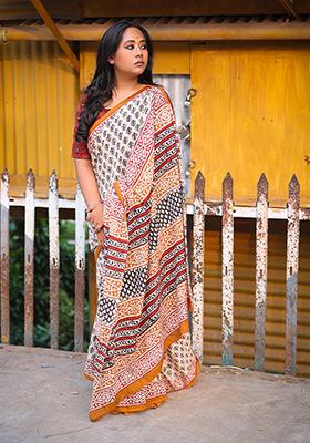 Multi Printed Cotton Saree