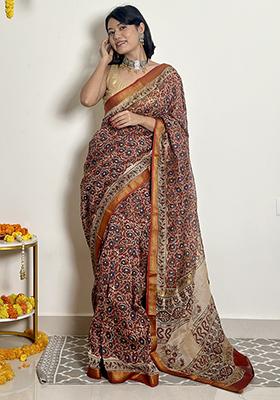 Muti Color Printed Silk Saree