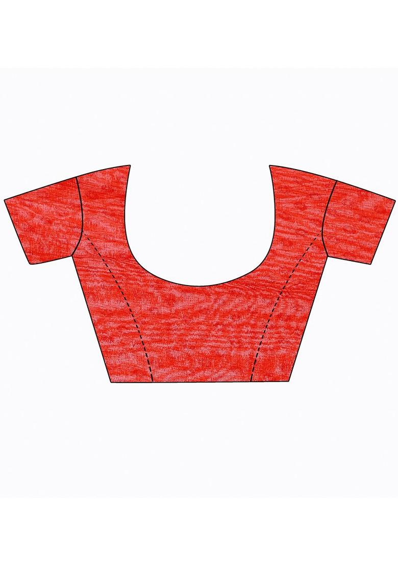 Red Floral Georgette Saree Set