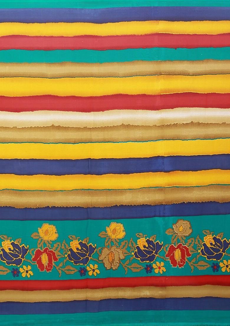 White Floral Georgette Saree Set (Set Of 2)