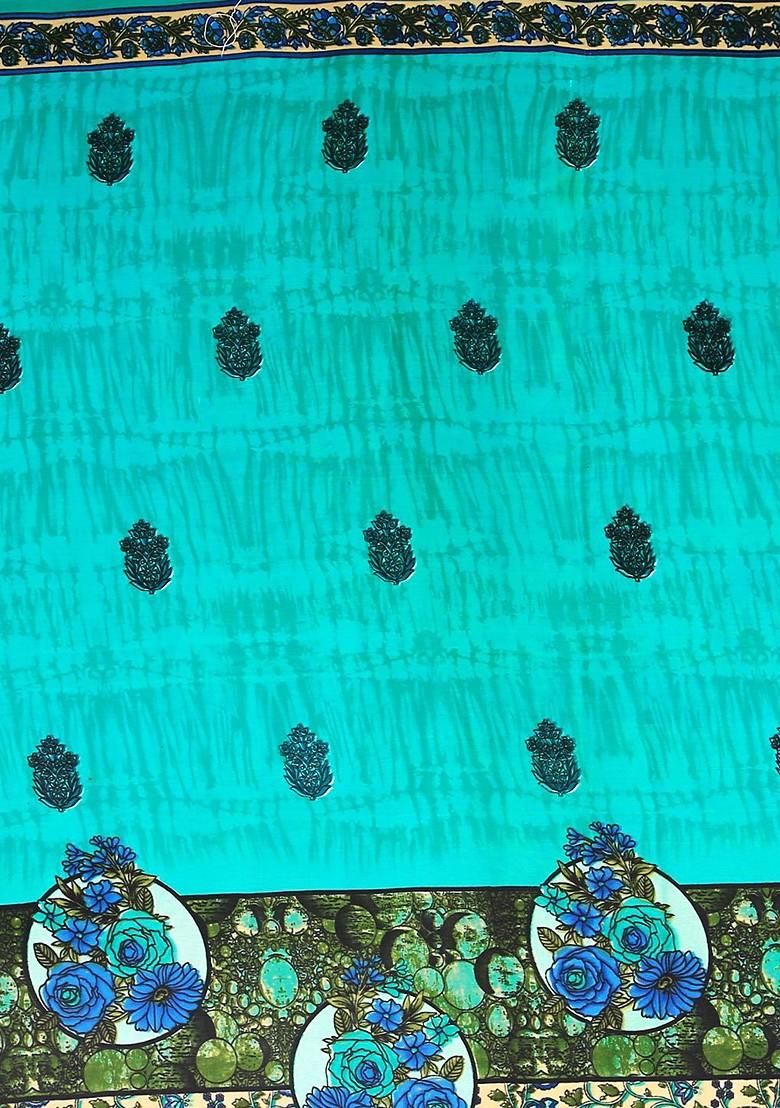 Magenta Embroidered Poly Blend Saree Set