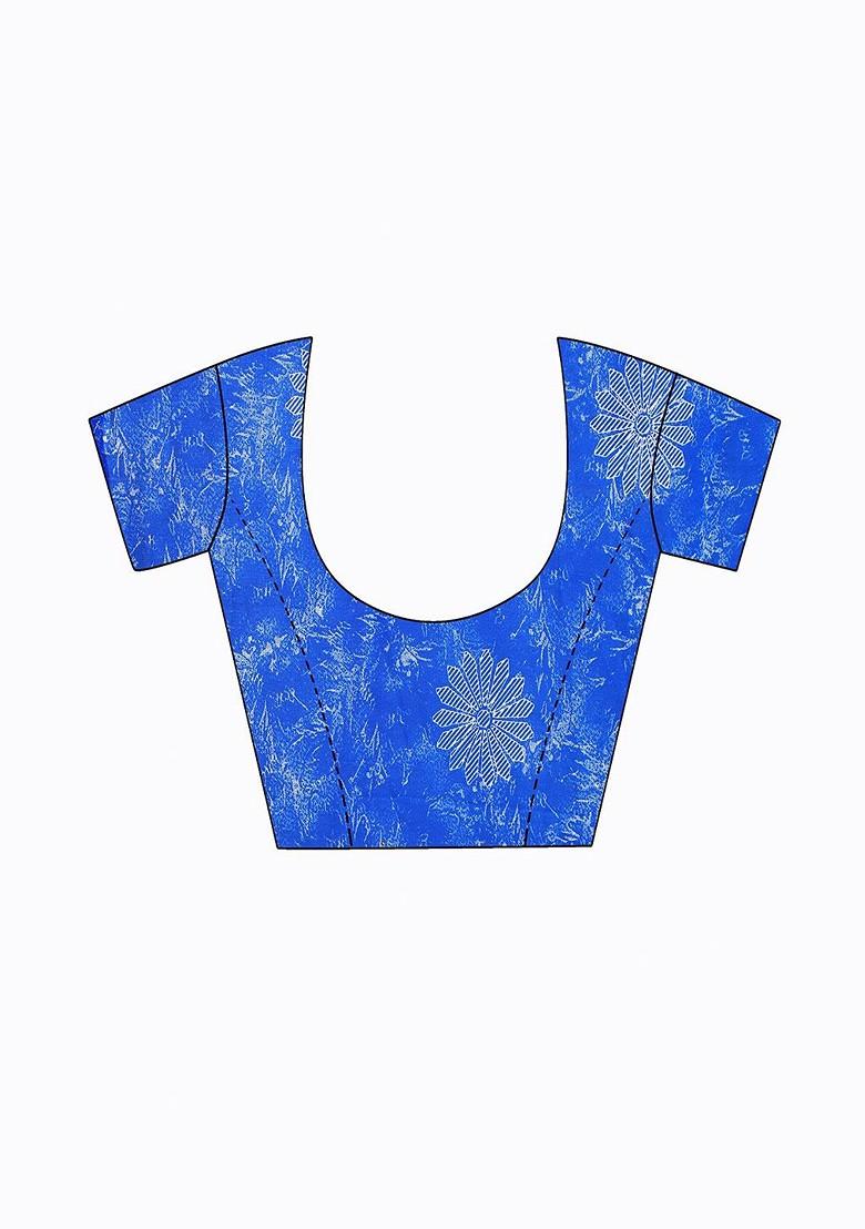 Red Printed Georgette Saree Set