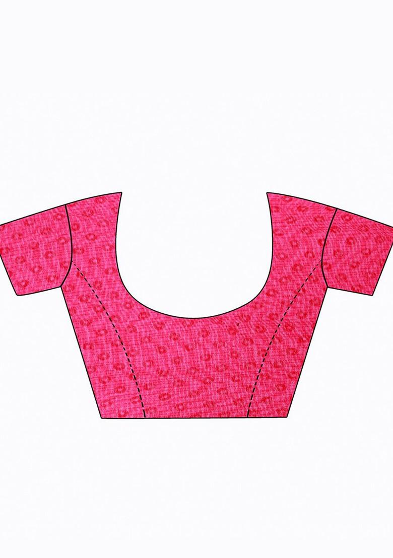 Red Floral Georgette Saree Set (Set Of 2)