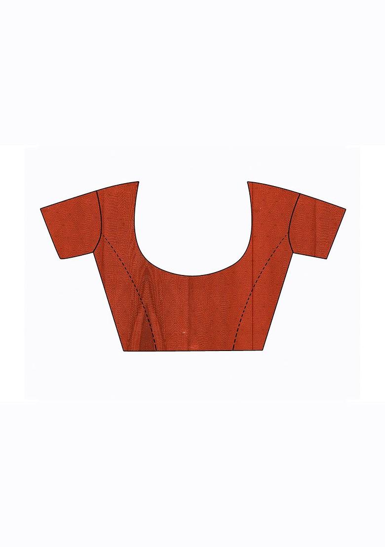 Maroon Embroidered Poly Blend Saree Set