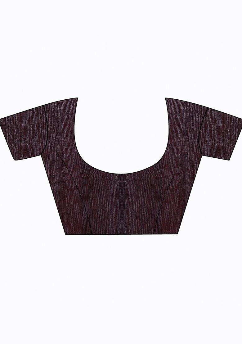 Black Floral Georgette Saree Set (Set Of 2)