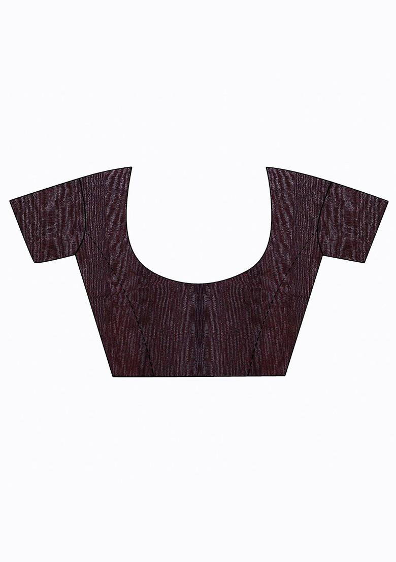 Black Printed Georgette Saree Set (Set Of 2)