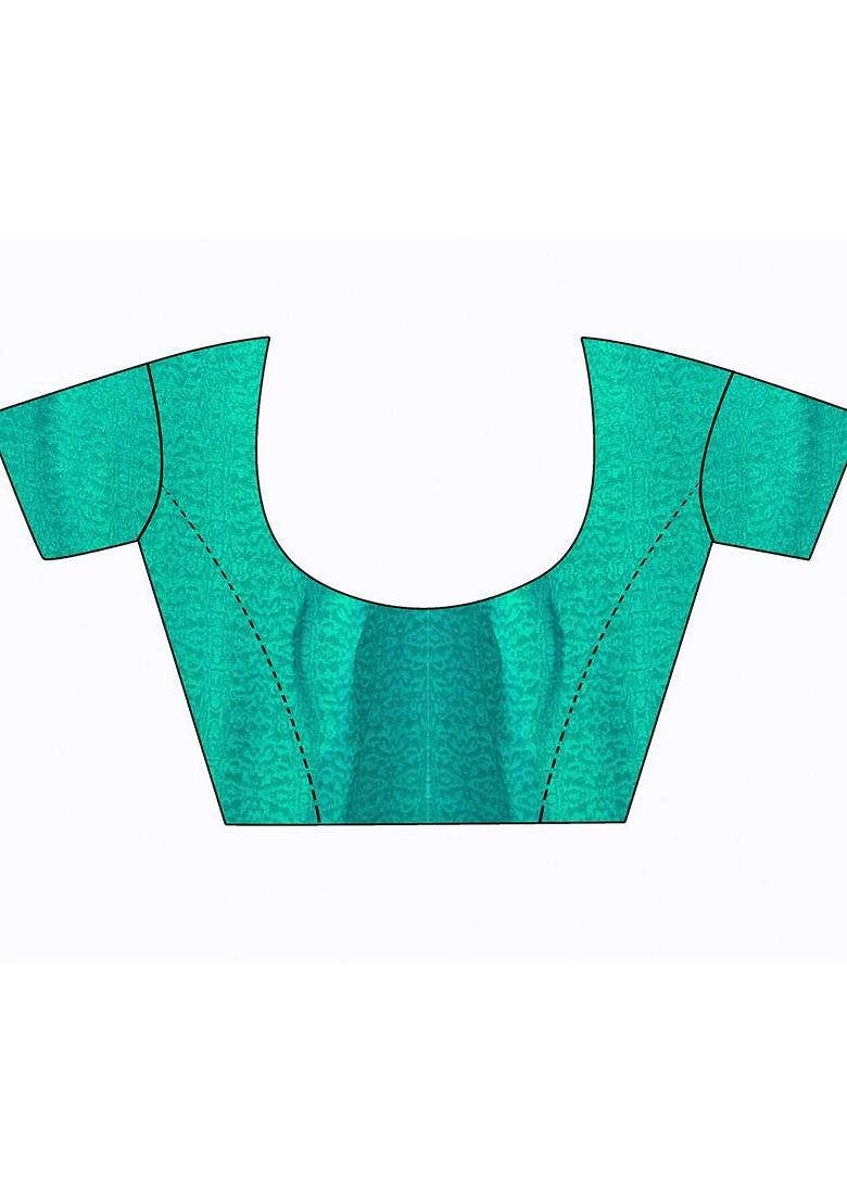 Navy Blue Striped Georgette Saree Set (Set Of 2)