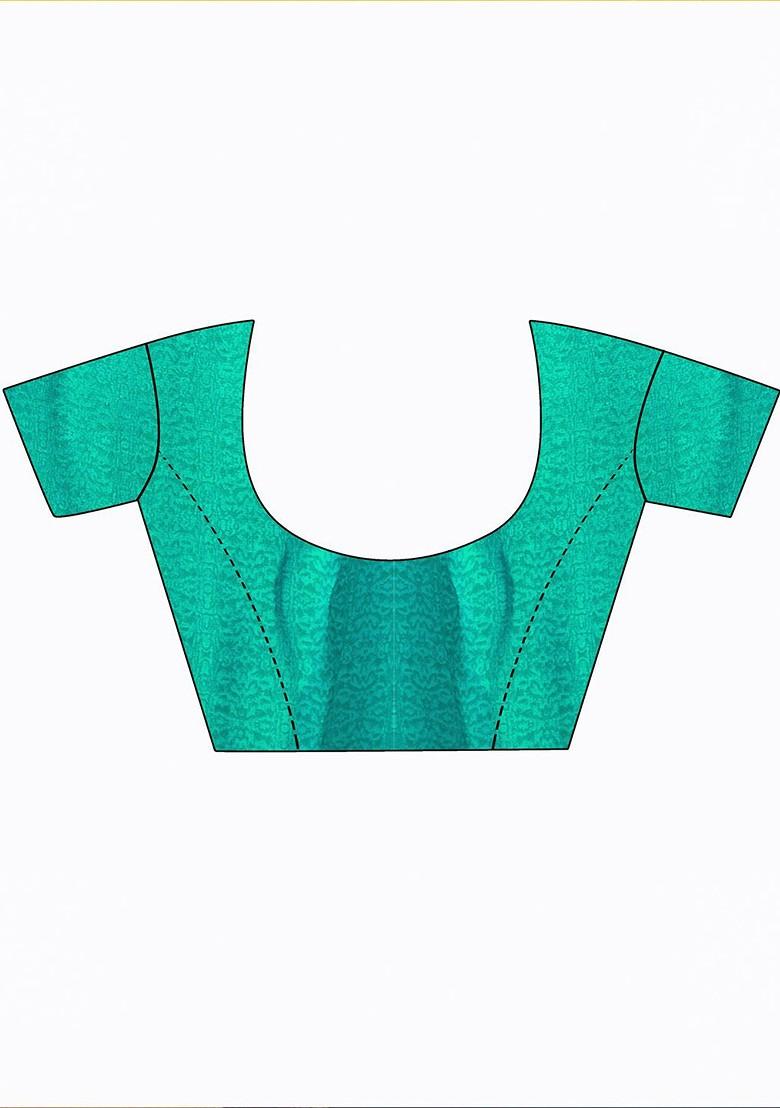 Orange Striped Georgette Saree Set (Set Of 2)