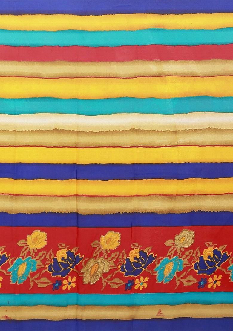 Pink Embroidered Georgette Saree Set (Set Of 2)