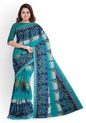 Multi Floral Georgette Saree Set