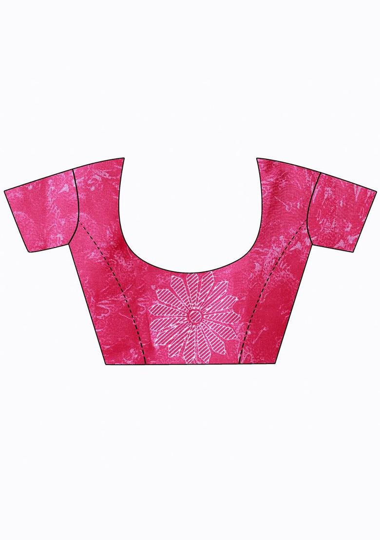 Maroon Embroidered Poly Blend Saree Set