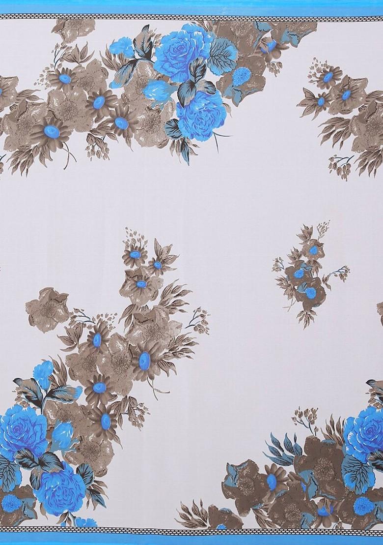 White Floral Georgette Saree Set (Set Of 2)