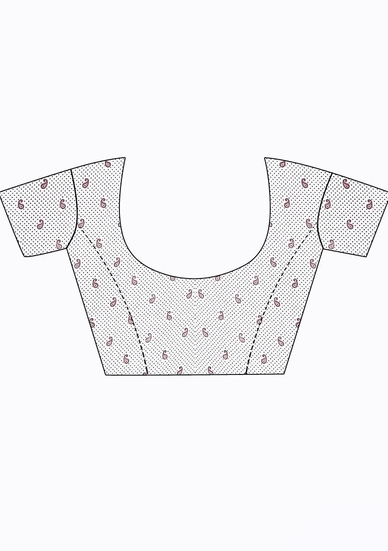 Beige Printed Georgette Saree Set (Set Of 2)