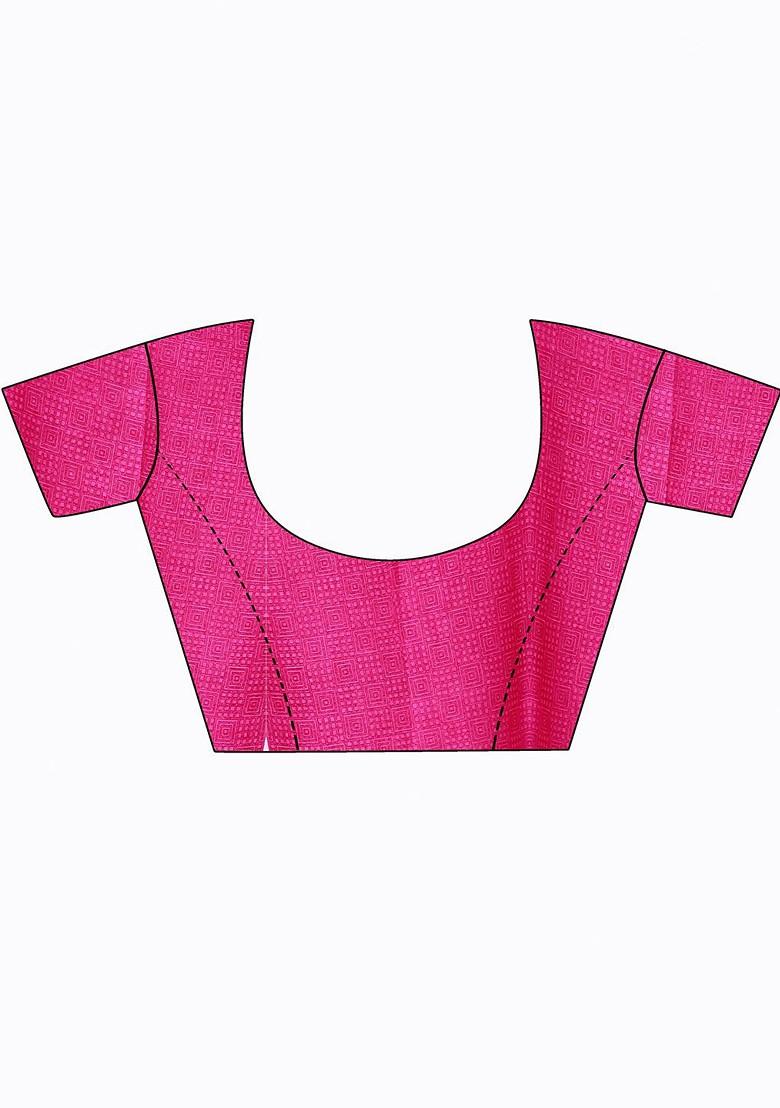 Pink Embroidered Georgette Saree Set (Set Of 2)